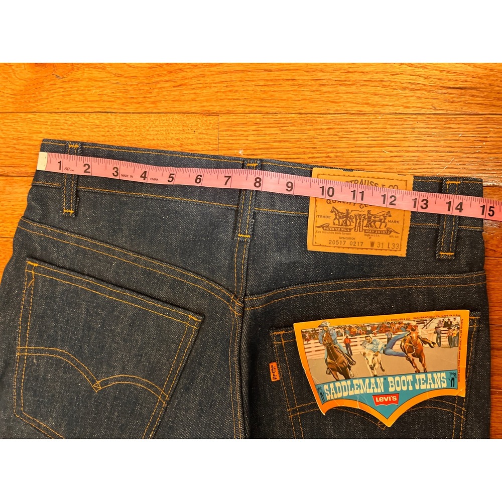 Vintage Levis 517 Saddleman Boot Jeans Orange Tab 1980s Indigo W31 L33 NOS - Picture 4 of 8